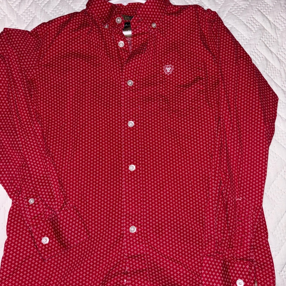 Ariat Men's Red Geometric Button Down Shirt